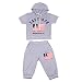 Amlaiworld New Summer Baby Boys Hooded T-shirt Pants Suits (100, Gray)