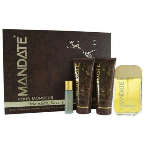 Mandate 4 Piece Gift Set - Eau de Toilette 100ml & 20ml, 150ml Aftershave Balm, 150ml Shower Gel