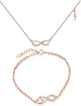 Yumilok Roségold 925 Sterling Silber Zirkonia Unendlichkeit Symbol 