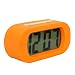 Produktbild Goldfox® Einfach Lautlos LCD Digital Großbild Wecker Snooze / Licht Funktion Batterien mit Silikon Schutzhülle (Orange)