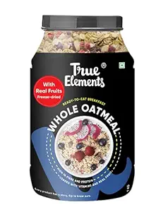 True Elements Whole Oatmeal 1kg - With Chia, Real Fruits & Berries | Cereal for Breakfast | Diet Food for Weight Loss