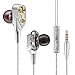 Produktbild OOFAYWFD 7D HiFi In-Ear Kopfhörer Dual Dynamic Treiber Super Bass Stereo Headset Kopfhörer,Silver