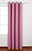 Deconovo Eyelet Curtain Ready Made Room Darkening Solid Thermal Ring Top Blackout Curtain for Living Room 140x260 cm Pink 1 Panel