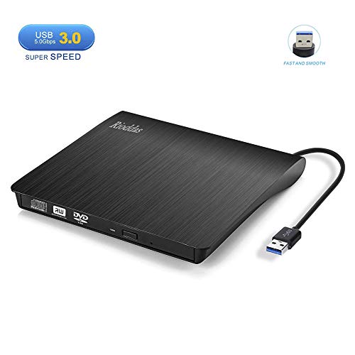 Rioddas esterna CD Drive, USB 3.0 Portable CD/DVD +/-RW Slim masterizzatore DVD/CD Rom bruciatore floppy SuperDrive trasferimento dati ad alta velocità per laptop desktop PC Windows e Linux OS Nero