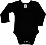BabywearUK Body Vest Env Neck Long Sleeved - Black - 6-12 months - British Made