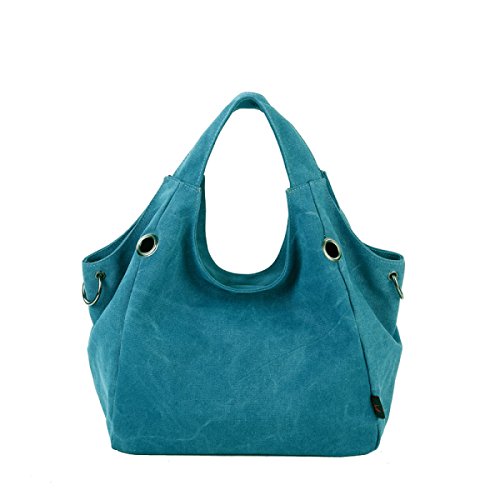 Preisvergleich Produktbild CHENGXIAOXUAN Retro Gezeiten Wind College Handtaschen Schulter Große Kapazität Tasche Freizeit Wild Mode Stofftaschen Personalisiert Bigbags,Blue-OneSize