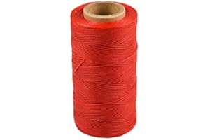 Tenglang Fil à Coudre en Cuir 260M Fil à Coudre ciré 1MM pour Le Bricolage en Cuir Chaussures de Bricolage Réparation de la Reliure (Rouge)