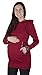 Mija – 2 in 1 Maternity & Nursing breastfeeding warm Hoodie Top Pullover 3077A (12, Burgundy)