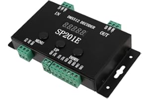 TOPXCDZ DC5V-24V DMX512 Decoder Controller SP201E SPI Signal adressierbar IC RGB LED Pixel 5 Kanal PWM Ausgang ws2811 2812 1903 Strips
