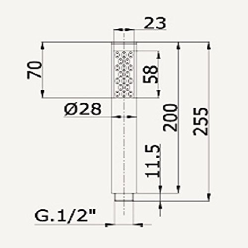 Duschkopf Qualitäts Handbrause-Set Stabbrause Messing verchromt rund mit Schlauch 150 cm und Wandanschlussbogen Brause-Garnitur - 3