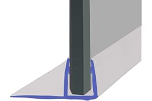 SHOWER SEAL UK LTD Vertical Shower Seals | Sold in Pairs | Used on Screens or Doors | 8, 15, 20, 25 or 35mm Back Fins | Fits 4-6mm Glass | 2 Metres Long | FIN001 (12mm Fins (Clear))