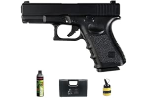 ECOMMUR Pistola Saigo MK4 Gas (6mm) | Arma de Airsoft semiautomática Tipo G24 + Gas, Bolas y maletín PVC