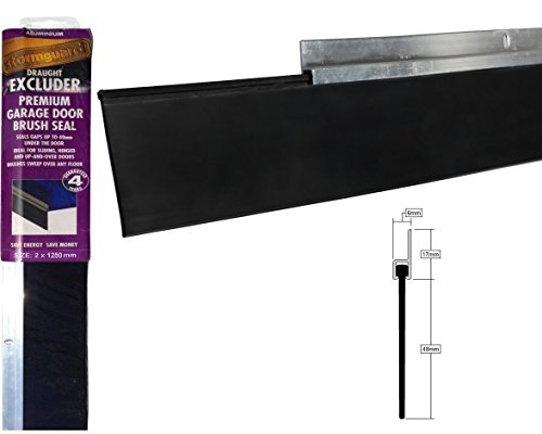 Aluminium Zugluftstopper, Bodendichtung für Garagentor 2,5 m (1250mm x 2 stück) mit Gummi