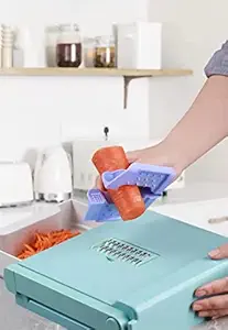 Frixen Adjustable Slicer Stainless Steel Blade Julienne Slicer Vegetable Julienne Onion Slicer Potato Chip French Fry Cutter Food Slicer for Kitchen