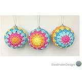 3 Stück Christbaumkugeln Granny Square Stil Weihnachten Christbaumschmuck