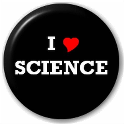 Small 25mm Lapel Pin Button Badge Novelty I Love Heart Science