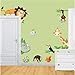 Produktbild Shuyinju Dschungel Tiere 3D Wandaufkleber Für Kinderzimmer Dekor Diy Home Decor Löwe Affe Giraffe Safari Wandkunst Aufkleber