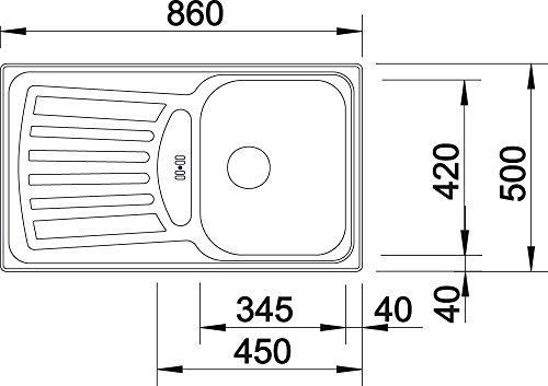 Blanco Plus 45 S Küchenspüle, Edelstahl Bürstfinish, 508217 - 3