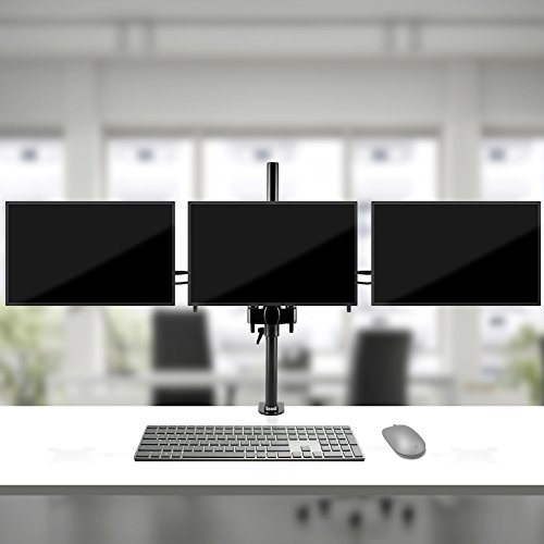 Duronic DM353 Monitor-Tischhalterung drei einen LCD/LED Computer Bildschirme / Fernsehgeräte mit Neig und Rotierfunktion - 2