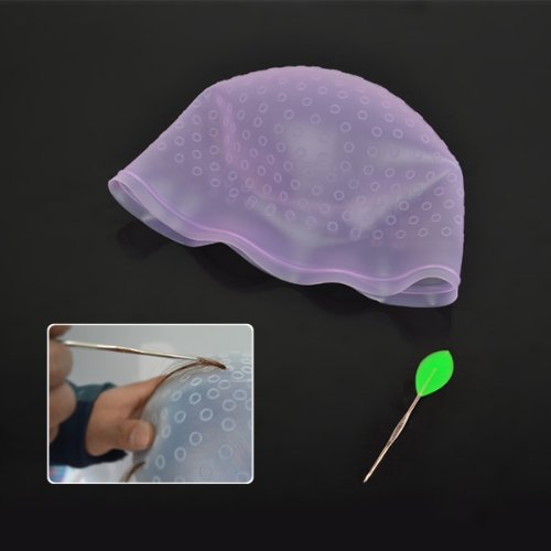 Purple Hairdressing Coloring Dye Tinting Tipping Frosting Highlighting Cap+Hook