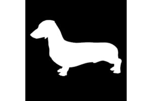 HANDMADE BY STUKK Adhesivo de vinilo para parachoques con diseño de perro salchicha (13,6 cm x 8,4 cm)