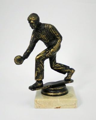 7 1/4" ANTIQUE GOLD PLASTIC MALE BOWLING TROPHY