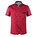 Produktbild Jiyaru Unisex Chef Jacke Kurzarm Kochjacke Rot L