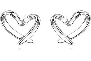 Reffeer Solid 925 Sterling Silver Tiny Heart Stud Earrings for Women Earrings Love Heart Stud Earrings