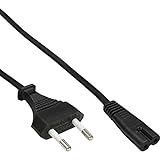 Netzanschlusskabel InLine Netzstecker auf Euro 8 Buchse NetzKabel (3m) schwarz