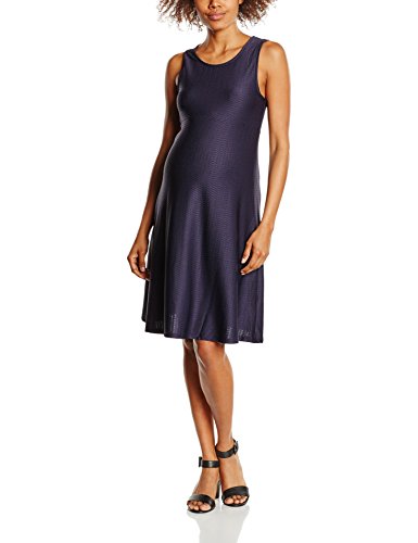New Look Maternity Women's Textured Short Sleeve Skater Maternity Dress, Blue (Navy), 8