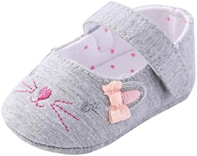 ZJENEE Newborn Soft Sole Anti-slip Shoes Baby Sneakers First Walking Shoes (0~6 Months, Grey)