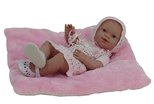 Nines Artesanals d'Onil - Muñeca Baby recién Nacido Perlé con cojín de Regalo (450), Muñeca de 55cm