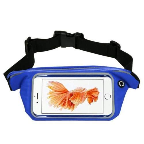 AMPLE Running Belt - Jogging Walking Workout Waist Pack Waistband Phone Holder Travelling, Hiking Activities for Huawei Mate 20/Mate 20 Pro/Mate 20 X/Mate 20 Lite/Y9 2019/P20 Pro/P20 Lite/P20 (BLUE)