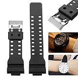 16 mm Ersatz Uhrenarmband für Casio Armbanduhr (Digitaluhr ga-100, ga-300, ga-120, ga-110 C, gd-100, gac-100, ga-120bb & mehr