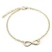 Produktbild Qingsun Mode Einfachheit Fußkettchen Infinity Zeichen Symbol Fußkette für Damen (Gold)