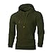 Produktbild POIUDE Herren Kapuzenpullover Lange Ärmel Kapuzenpulli Plaid Sweatjacke Hoodie Pullover Sweatshirt(Army Green, XXX-Large)