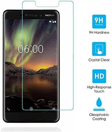 Nokia 6 (2018) Tempered Glass Screen Protector, 11:11 Accessories Genuine 9H Hardness 0.26mm Ultra Clear Tempered Glass Touchscreen Screen Protector Guard With 2.5D Smooth Edges HD Transparency Oleophonic Coating [Bubble Free Installation]