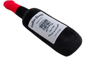 FRENCH BANDIT Bandit – Jouet pour Chien en Peluche en Forme de Bouteille de Vin – avec Couineur Sonore – Jouet Ludique et Doux pour Chiens