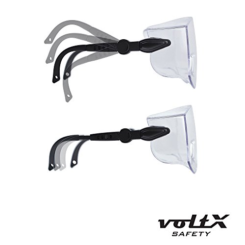 voltX ‚OVERSPECS‘ Gewerbliche Schutzbrille für Brillenträger im Industriewesen – CE EN166f zertifiziert (rauchgraue Scheibe) – individuell anpassbarer Bügel – beschlagfrei, kratzfest, UV380 Schutz – Safety Overglasses - 2