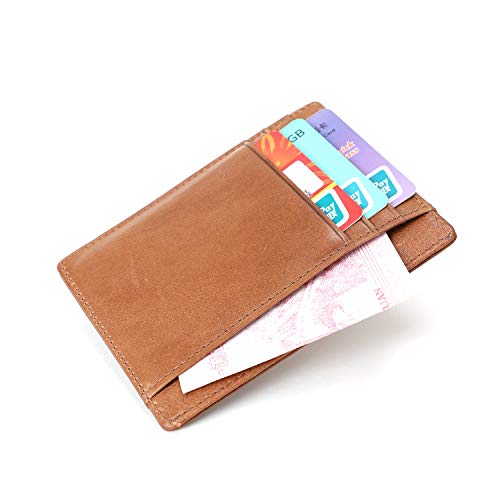 Card Holder Wallet Slim Handmade Genuine Leather Credit Minimalist Holder Wallet for Men Ladies