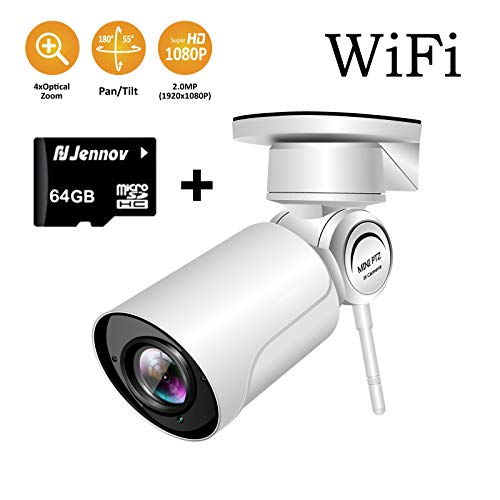 Preisvergleich Produktbild SSCJ IP-Kamera, 1080P HD Wireless-Überwachungskamera für den Außenbereich, Wasserdichte Überwachungskamera (IP66) mit 30M Nachtsicht und 64G-Speicherkarte,Withrecordingversion
