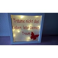 Beleuchteter Bilderrahmen *Träme nicht das Leben* 25 x 25 x 4,5 cm Neu