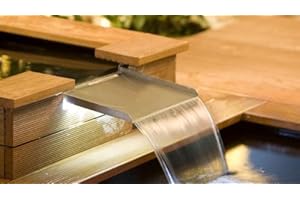 HEISSNER W283-00 Überlaufkante Edelstahl 30 cm breite, 30 cm tiefe inklusive LED Beleuchtung