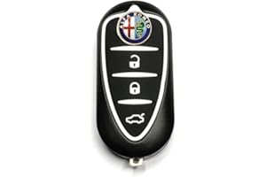 TEKLIGHT Chiave Tutti I Colori Cover Scocca + LOGO + BATTERIA CR2032 OMAGGIO per Alfa Romeo Mito Giulietta Guscio con Lama a 3 Tasti Logo Non Originale LAMA SIP22 (N)