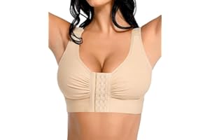 FeelinGirl Sujetador de compresión postoperatoria para mujer con cierre frontal y tirantes ajustables, sin varillas