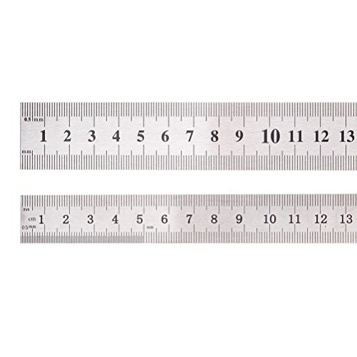 Meßlineal, sicai 2 x Edelstahl Metall Lineal 30,5 cm + 15,2 cm Lineal gerade Meßlineal - 6