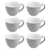Maße: 360 ml, Ø 11 x 9 cm flirt by R&B Jumbo Obere Tasse / Kaffeetasse \'Doppio\', 360 ml, Ø 11 x 9 cm, grau (6er Pack)