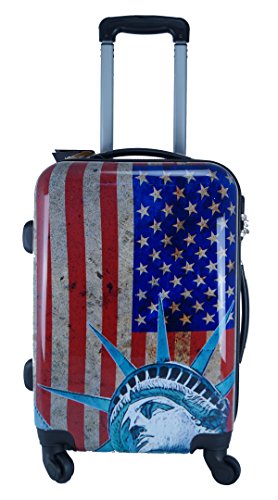 Preisvergleich Produktbild Koffer USA Flag Größe XL Hartschale Reisekoffer Trolley Bowatex