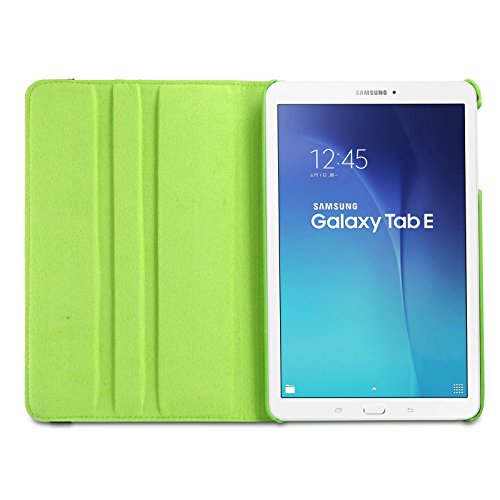 Infiland Samsung Galaxy Tab E 9.6 Hülle Case – PU Ledertasche lederhülle 360° Drehbarer Stand Cover Case Schutzhülle Tasche Etui für Samsung Galaxy Tab E T560N / T561N 24,3 cm (9,6 Zoll) Tablet-PC(Grün) - 9