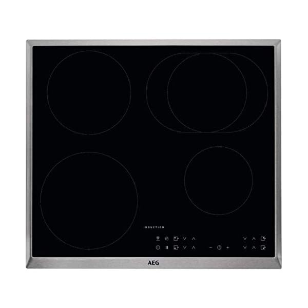 AEG Kochfeld (Elektro / Einbau) / 6 Heizelemente / 57.6 cm / Hob²Hood-Funktion / Elektronische Anzeigen für alle Kochzonen / Schwarz